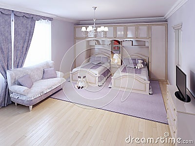 Idea of neoclassical bedroom Stock Photo