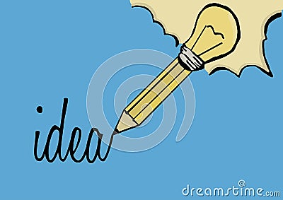 Idea with pencil Stock Photo