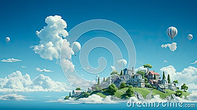 idea of postcard to care for ecosystems of earth, ozone layer and overheating of planet.AI generated Stock Photo