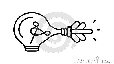 Idea Spreading Lightbulb Icon Vector Illustration, Diffusing Concept, vector design Generative AI Vector Illustration