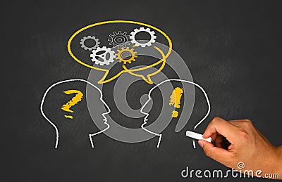 Idea, teamwork and business concept Stock Photo