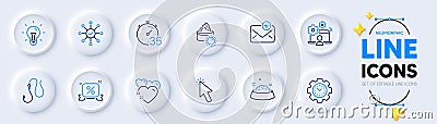 Idea, Time management and Hook line icons for web app. Pictogram icon. Vector Vector Illustration