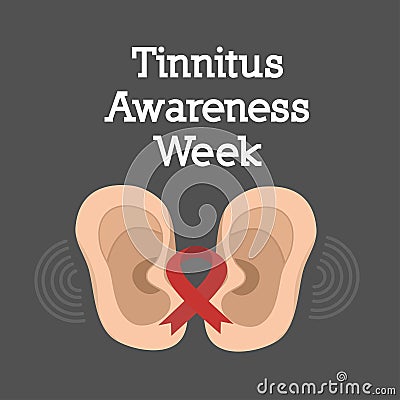 Ideal for celebrating Tinnitus Awareness Week, this vector graphic depicts the event Vector Illustration
