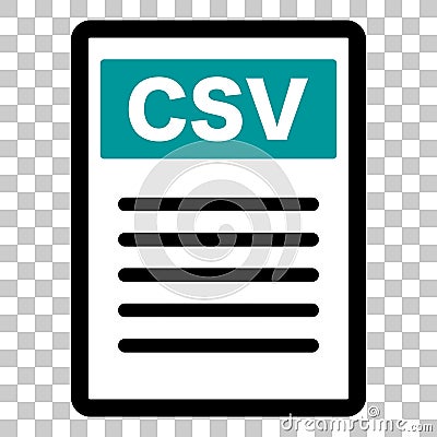 CSV file icon with transparent background. Vector. Vector Illustration