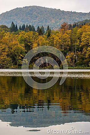 Ideal mixture of mountains, water and trees in Croatia Stock Photo