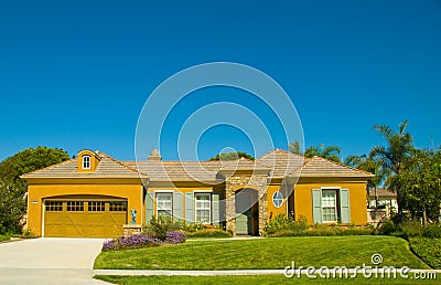 Ideal Single Story House in a Perfect Community Stock Photo