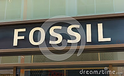 FRANKFURT, GERMANY MARCH, 2017:Boutique Fossi Logol. Fossil, Inc. is an American designer and manufacturer of clothing and Editorial Stock Photo