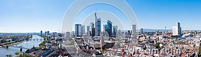 Skyline of Frankfurt Panorama, Germany, the financial center of the country Stock Photo