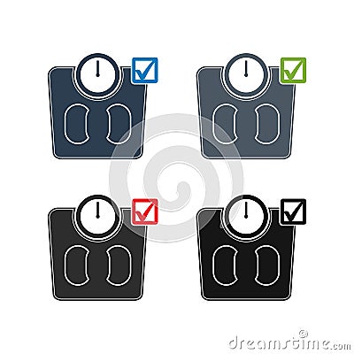 Ideal Weight Icon Set. Vector Illustration