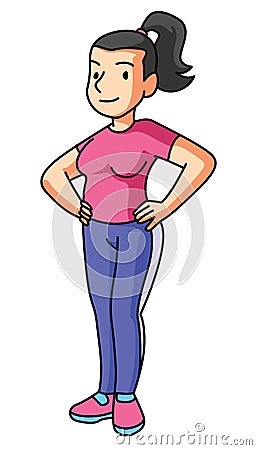 Ideal Weight Woman Color Illustration Design Vector Illustration