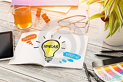 Ideas Creative Social Media Bulb Networking Vision Stock Photo