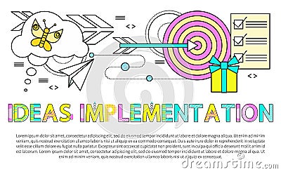 Ideas Implementation Poster Vector Illustration Vector Illustration