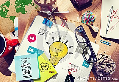 Ideas Inspiration Creativity Biz Infographic Innovation Concept Stock Photo