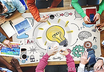 Ideas Learning Strategy Plan Teamwork Concept Stock Photo