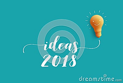 IDEAS 2018 message with light bulb.business creativity idea Stock Photo