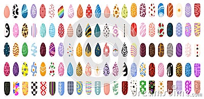 Ideas of nails design Vector Illustration