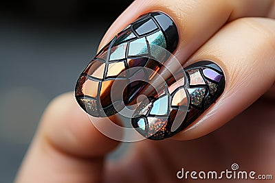 ideas for nails - snakeskin texture Stock Photo