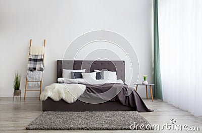 Ideas for scandinavian minimalist modern apartment design at home Stock Photo