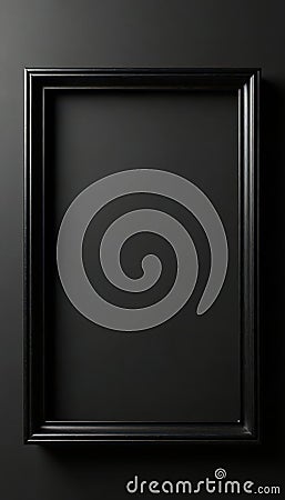 Identical black frames, slightly offset, on a uniformly black surface , background, shadow play, display Cartoon Illustration