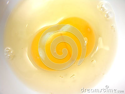 Identical Twins Egg White Yolk Stock Photo