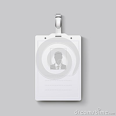 Identification badge with clasp. Vector illustration Vector Illustration
