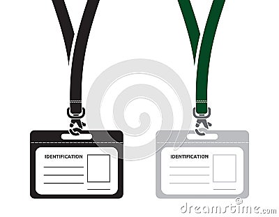 Identification card with lanyard Vector Illustration