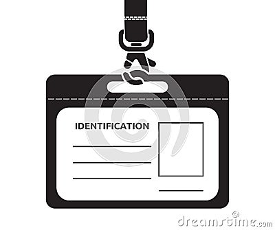 Identification card with lanyard Vector Illustration