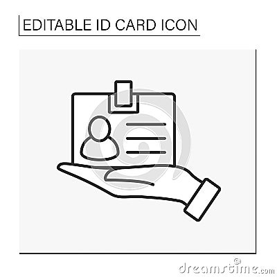 Identification card line icon Vector Illustration