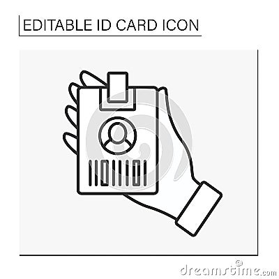 Identification card line icon Vector Illustration