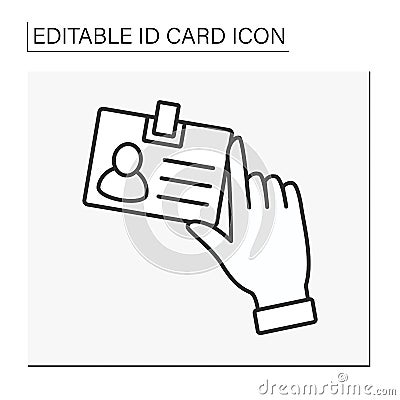 Identification card line icon Vector Illustration