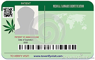 Identification card patient marijuana Vector Illustration