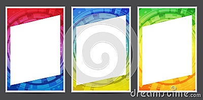 Identification card picture frame border template Vector Illustration