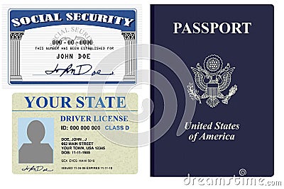 Identification papers Stock Photo
