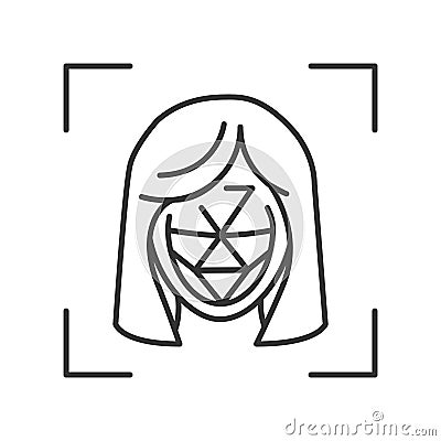 Identification polygonal grid face black line icon. ID and verifying person concept. Biometric security element. Deep face Stock Photo