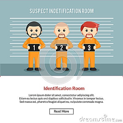 Identification room for suspects of detainees Vector Illustration