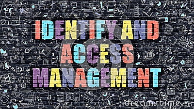 Identify and Access Management on Dark Brick Wall. Stock Photo