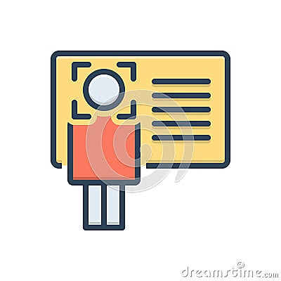 Color illustration icon for Identify, recognize and advice Cartoon Illustration
