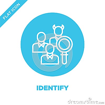 identify icon vector from corruption elements collection. Thin line identify outline icon vector illustration. Linear symbol for Vector Illustration
