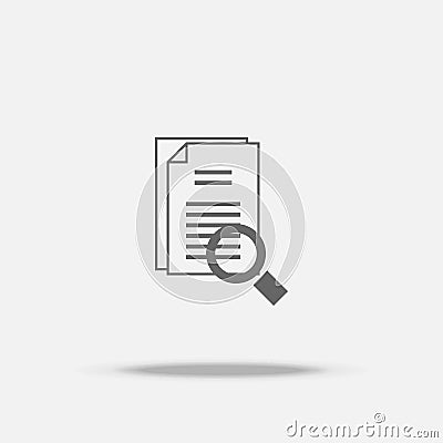 Identify searching Flat design vector icon with shadow Vector Illustration