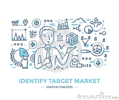 Identify Startup Target Market Vector Illustration