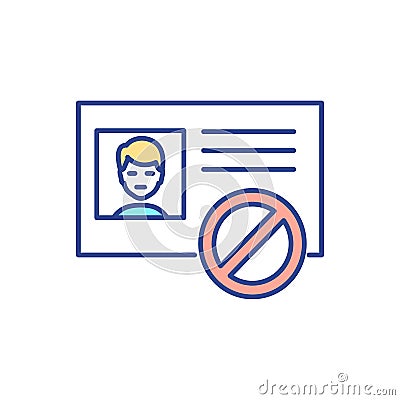 Identity fraud RGB color icon Vector Illustration