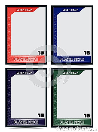 identity sport card or pass picture frame border Vector Illustration