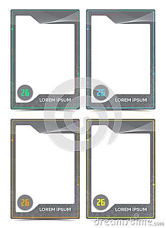 identity sport card or pass picture frame border template Vector Illustration