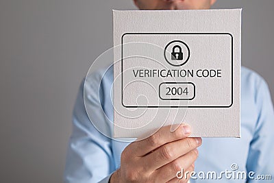Identity verification code. Cyber security. Technology. Internet Stock Photo