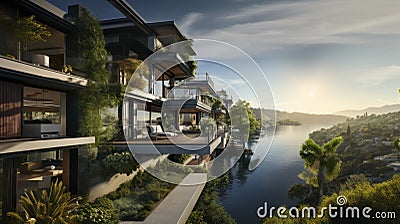 Idilic vacacation home in paradise Stock Photo
