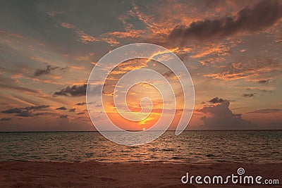 Colorful sunset from the beach. cloudy sky Stock Photo