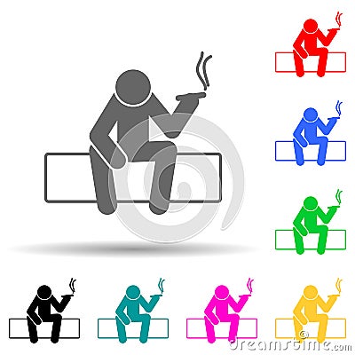 Idle, laggard multi color style icon. Simple glyph, flat vector of negative character icons for ui and ux, website or mobile Stock Photo