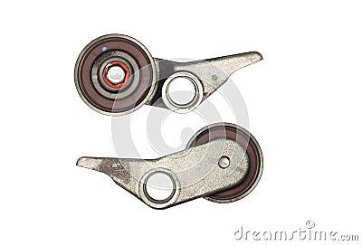 Idler Pulley with Tensioner Stock Photo