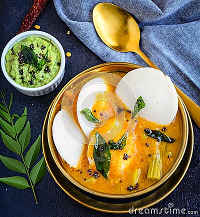 Idli Sambhar Stock Photo