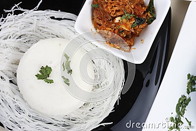Idli - Steamed rice cakes from South India Stock Photo
